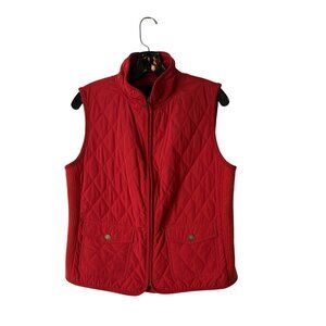 Talbots Women's Fire Brick Red Quilted Vest Size M